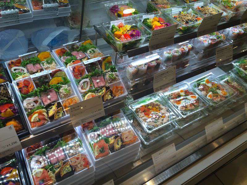 Photograph of Ready-made bento-style boxes of fish, meat and almost anything you can imagine