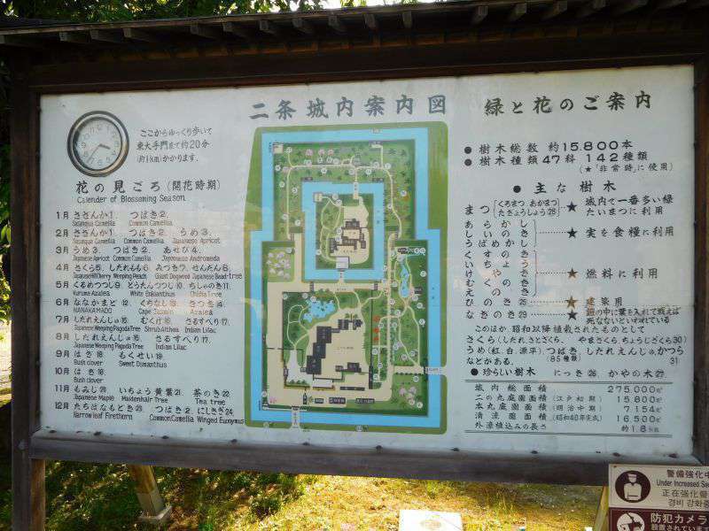 Photograph of Map of Nijo Castle (note North has been rotated 90° to the right!)