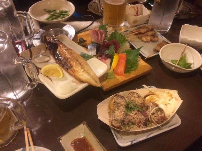 Photograph of Typical izakaya food at Alps in Shinjuku